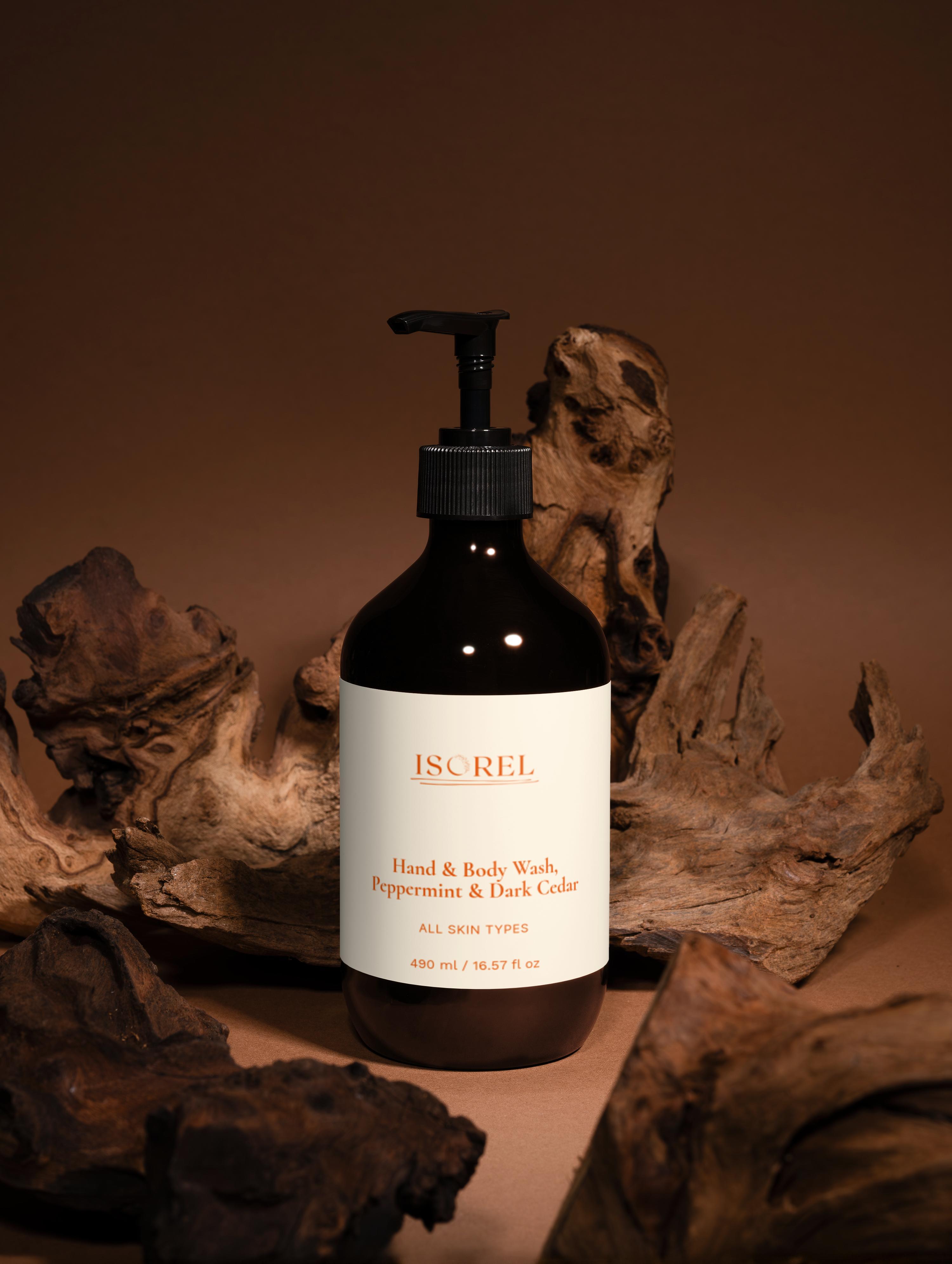 Hand & Body Wash, Peppermint & Dark Cedar